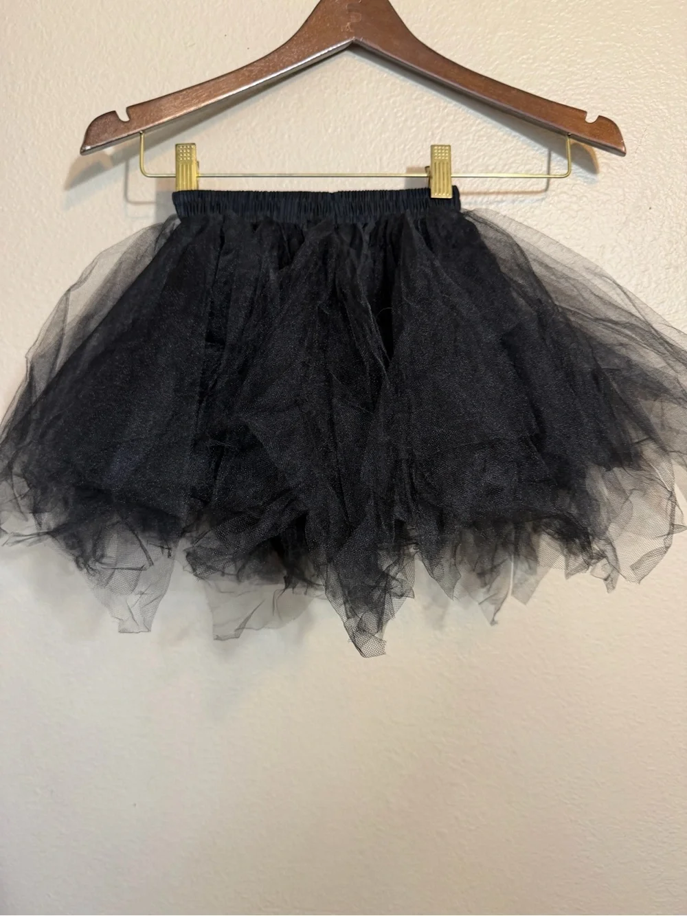 Girls Black Layered Tulle Mini Skirt